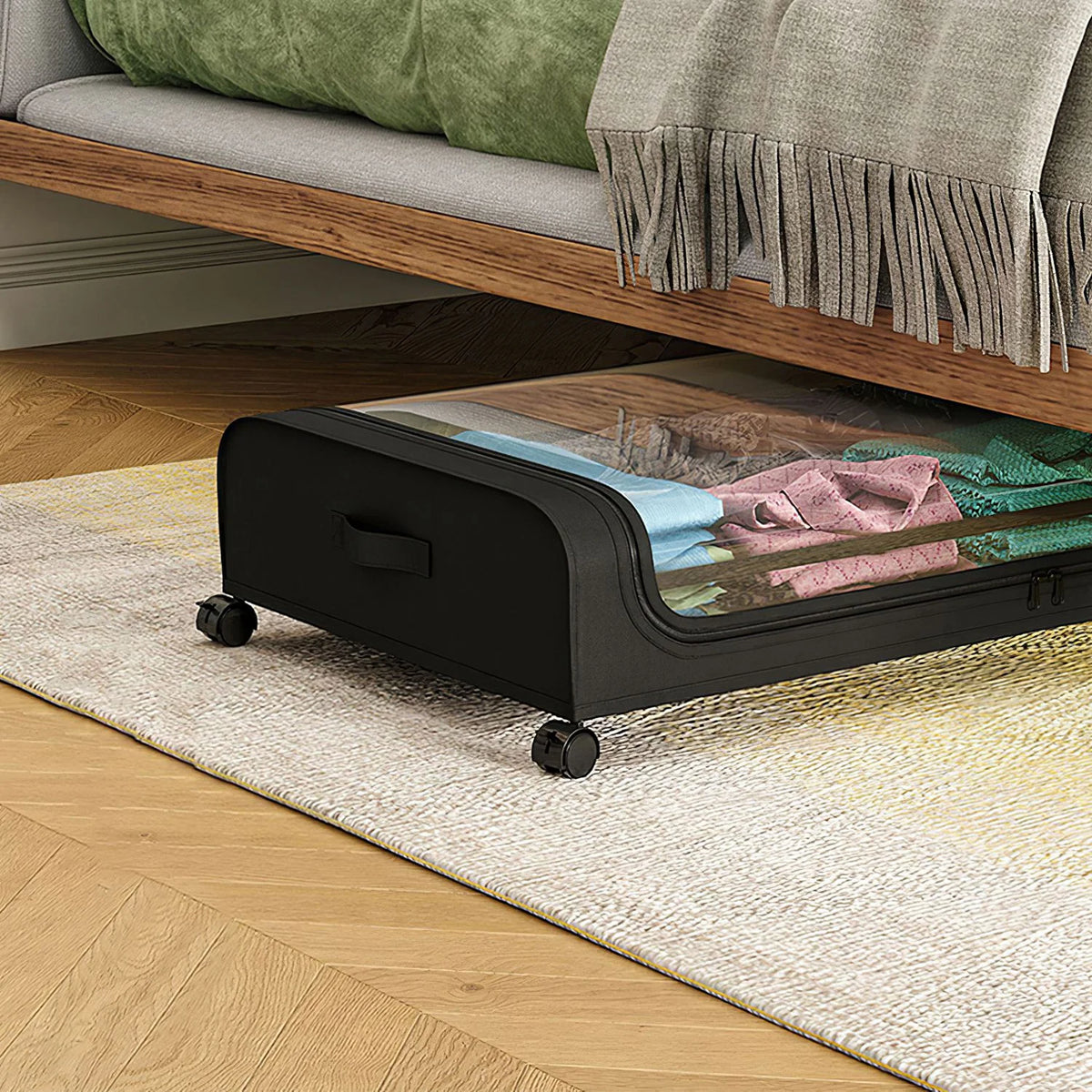 Under-Bed Storage Containers | Low-Profile Lidded Design | Set of 2