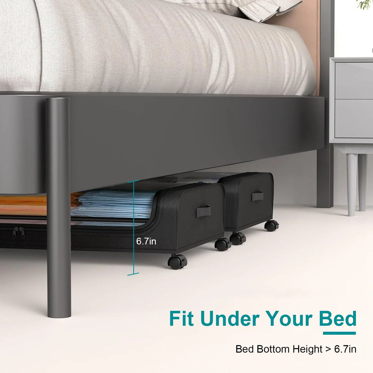Under-Bed Storage Containers | Low-Profile Lidded Design | Set of 2