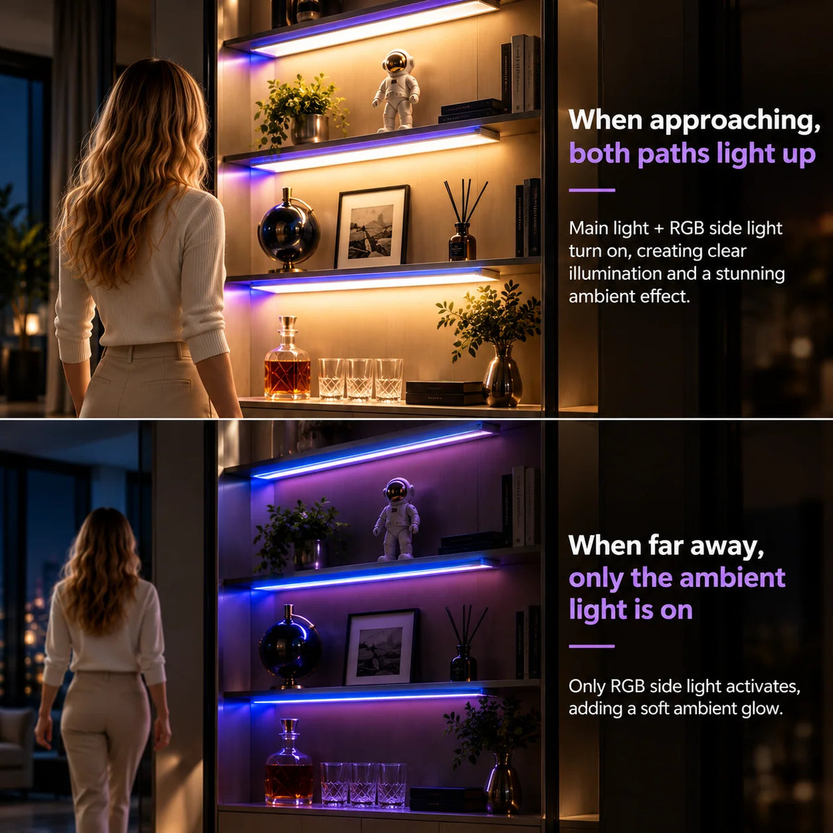 Under Cabinet Light | Motion-Sensing Dual White & RGB Lighting | Rechargeable
