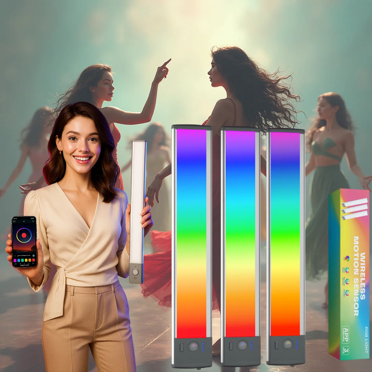 Under-Cabinet Light | RGB Motion Sensor & App-Controlled | Rechargeable
