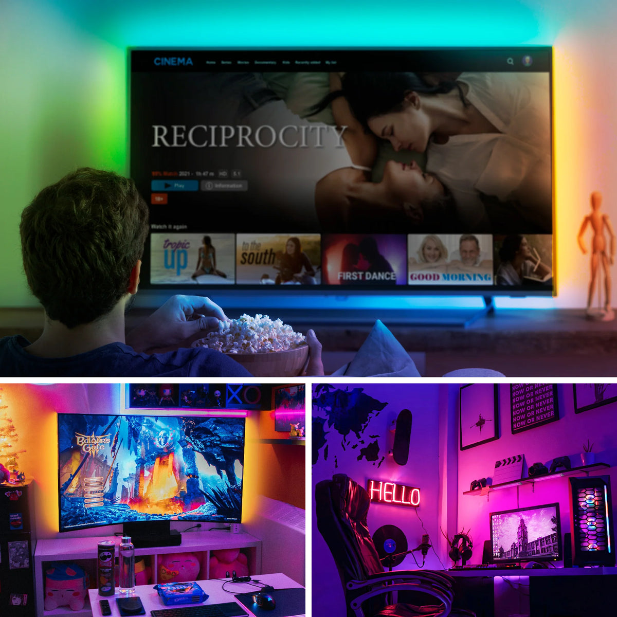 Under-Cabinet Light | RGB Motion Sensor & App-Controlled | Rechargeable