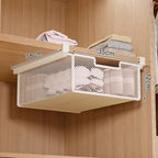 Under-Shelf Pull-Out Basket | Ventilated Metal Mesh & Tool-Free Clamp Rail | 38 cm Depth