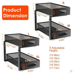 Under-Sink Organizer | 2-Tier Pull-Out | Adjustable Height | Set of 2