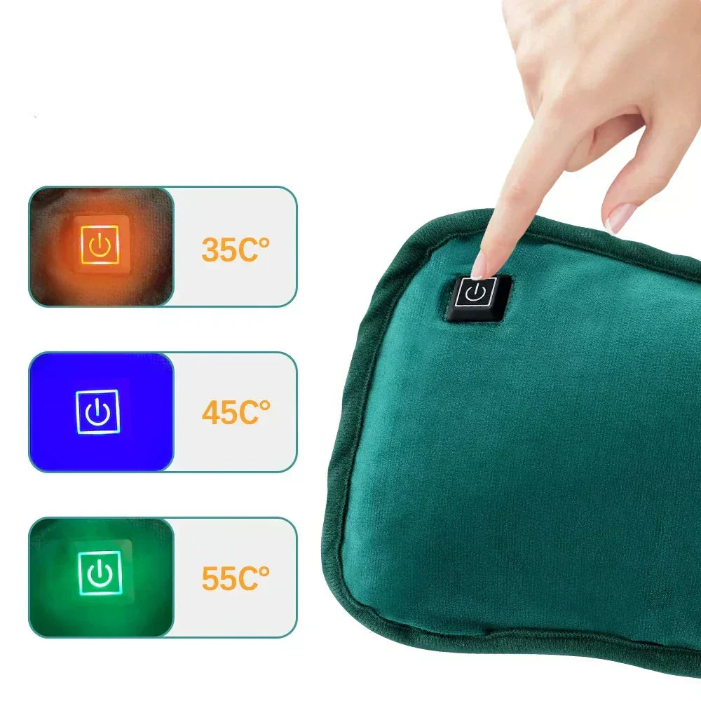 Portable Heat Pad | Soft Fabric Cover & Adjustable Heat | USB Rechargeable