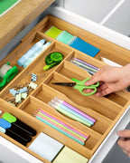 Utensil Drawer Organizer | Expandable Bamboo | 9 Compartments