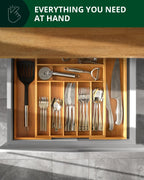 Utensil Drawer Organizer | Expandable Bamboo | 9 Compartments
