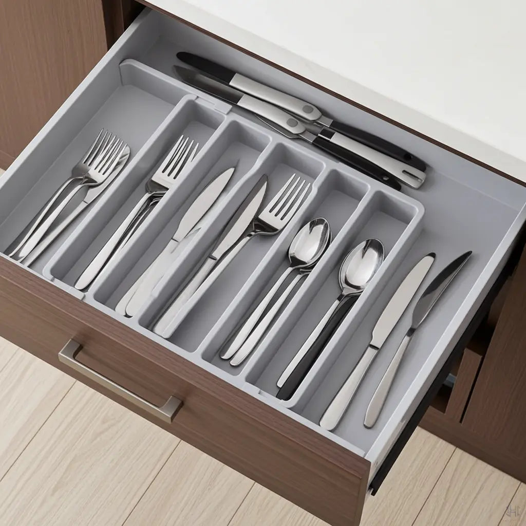 Utensil Drawer Organizer | Expandable & Lift-Out | Adjustable Compartments