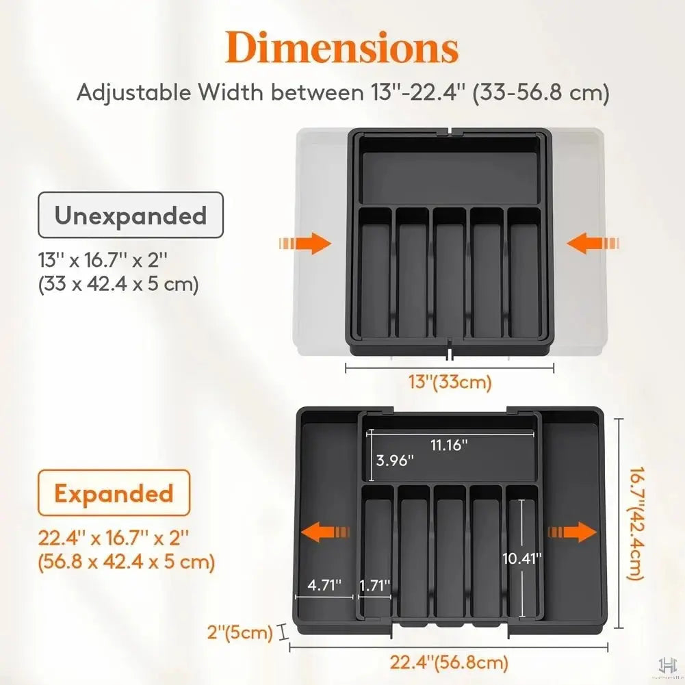 Utensil Drawer Organizer | Expandable & Lift-Out | Adjustable Compartments