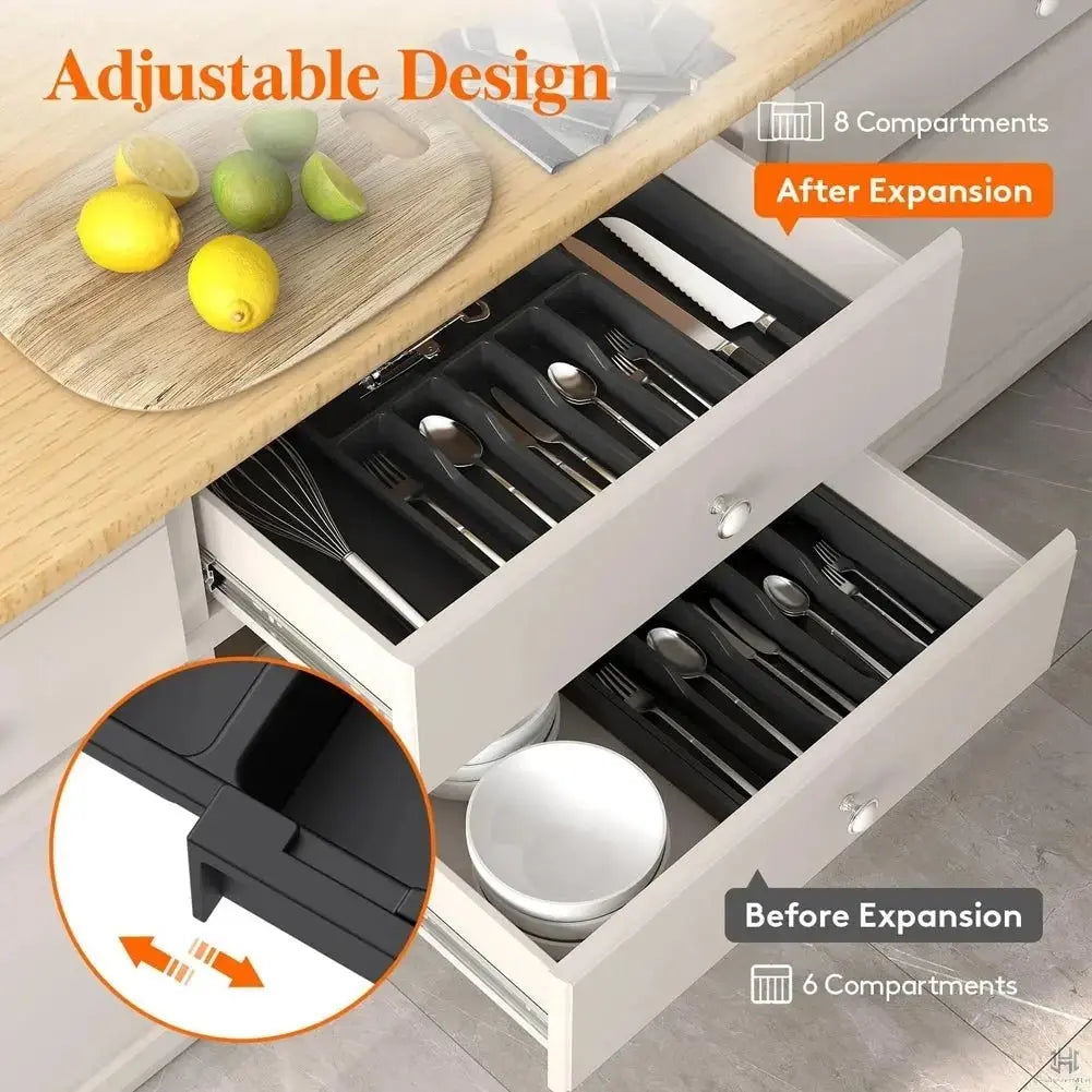 Utensil Drawer Organizer | Expandable & Lift-Out | Adjustable Compartments