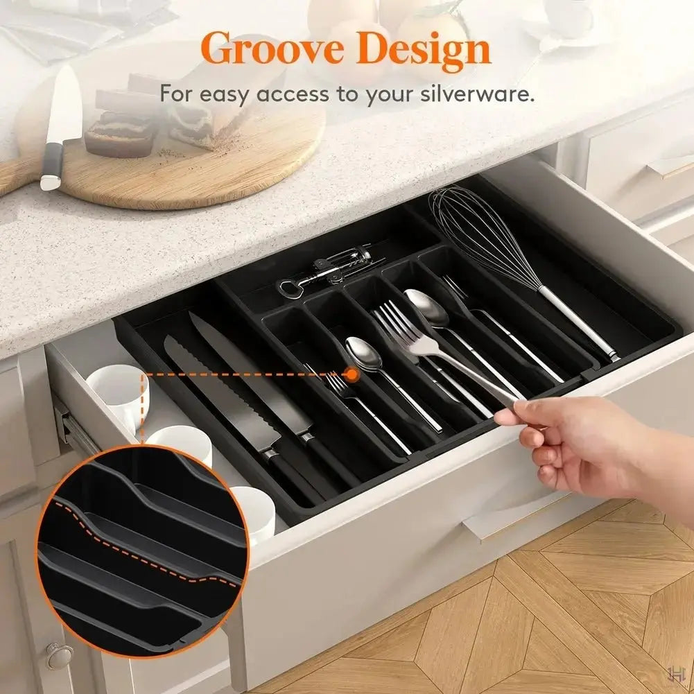 Utensil Drawer Organizer | Expandable & Lift-Out | Adjustable Compartments