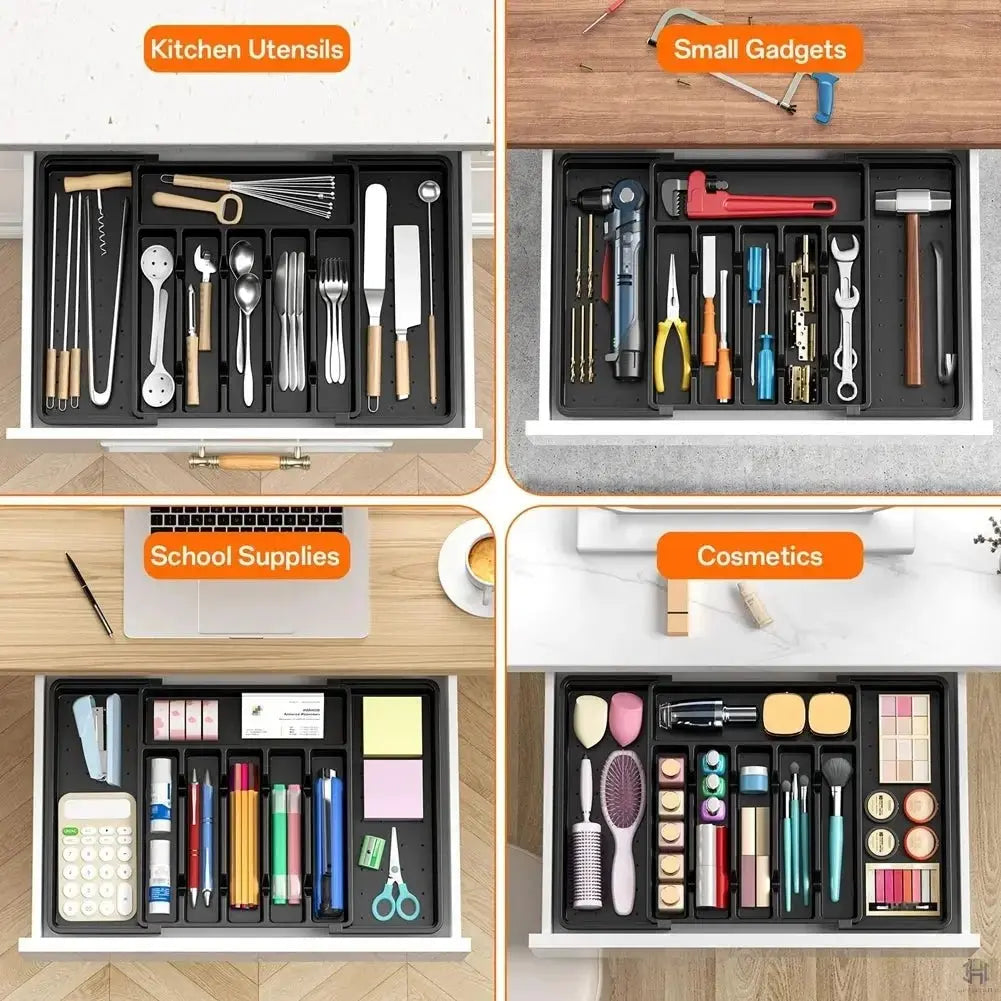 Utensil Drawer Organizer | Expandable & Lift-Out | Adjustable Compartments