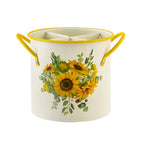 Utensil Holder | Cast Iron & Enamel Finish | Divider Lid