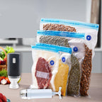 Vacuum Sealer Bags | Reusable Airtight & Freezer/Microwave-Safe | Set of 10 With Hand Pump