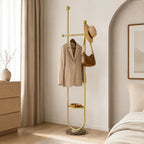 Valet Stand | Sculptural Arch Frame & Marble Base | Built-In Tray