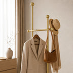 Valet Stand | Sculptural Arch Frame & Marble Base | Built-In Tray