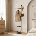 Valet Stand | Sculptural Arch Frame & Marble Base | Built-In Tray