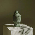 Vase | Ceramic Sculptural & Four Green Shades | 7.9–15.7 In