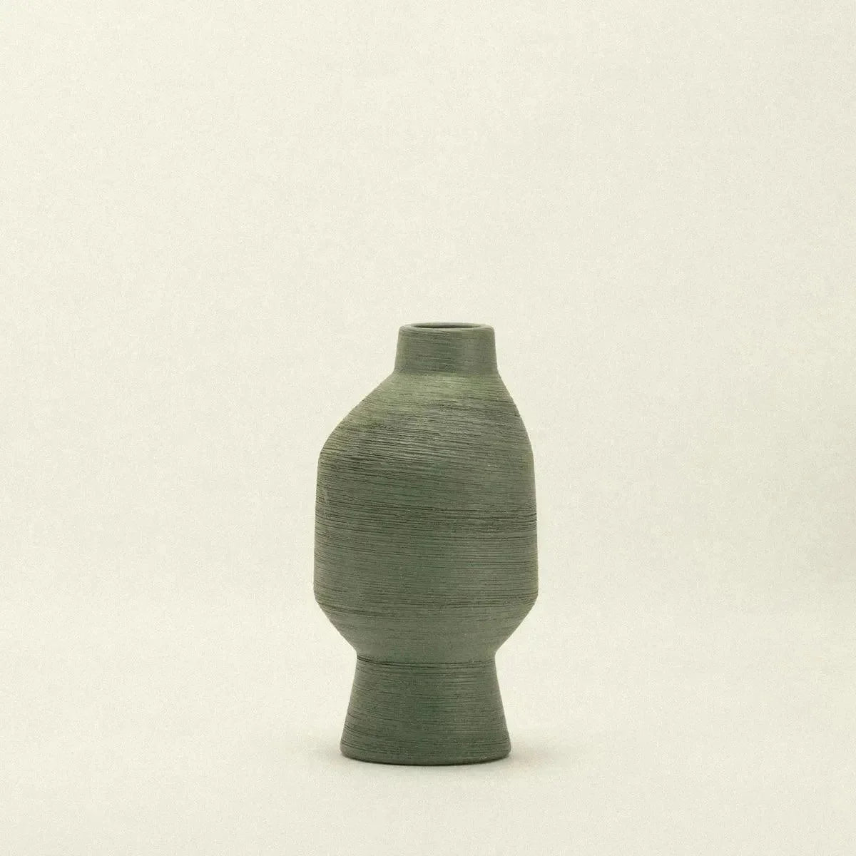Vase | Ceramic Sculptural & Four Green Shades | 7.9–15.7 In