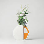 Vase | Flache Scheibenform & Zweifarbige Mattierung