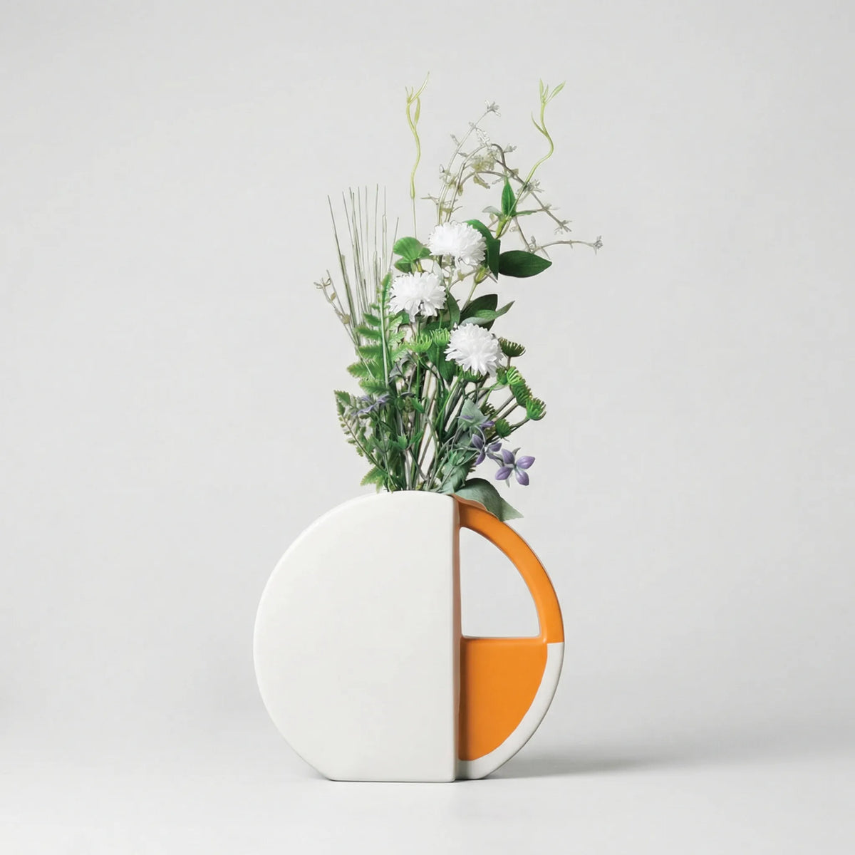Vase | Flache Scheibenform & Zweifarbige Mattierung
