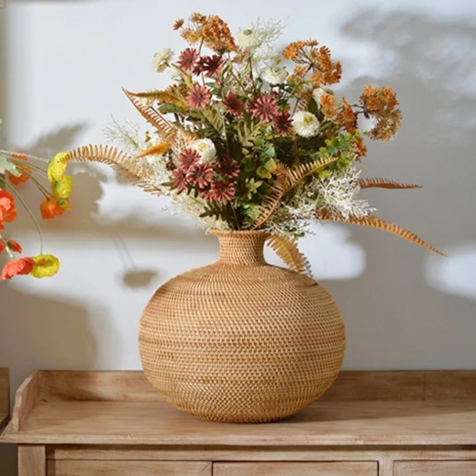 Vase | Handwoven Rattan & Neutral Tones