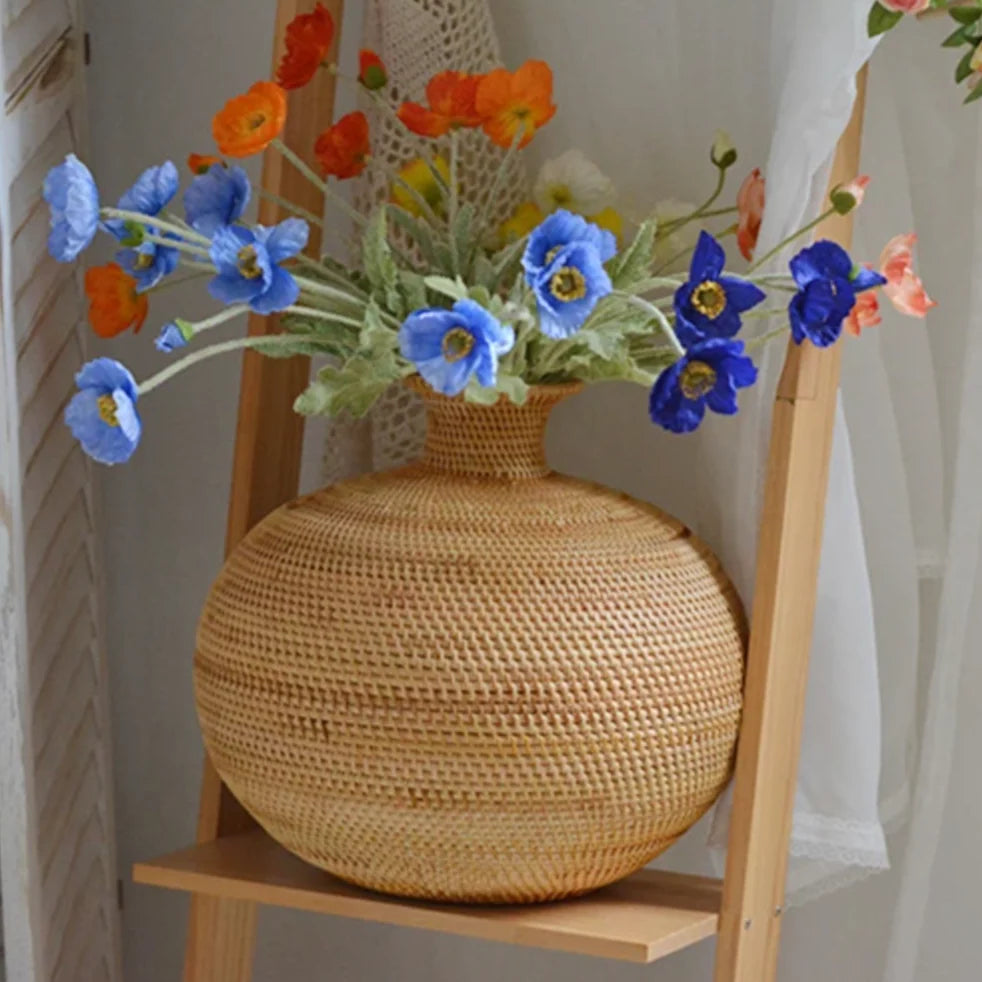 Vase | Handwoven Rattan & Neutral Tones