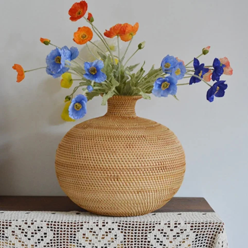 Vase | Handwoven Rattan & Neutral Tones