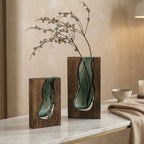 Vase | Nordic Live Edge Glass & Wood