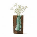 Vase | Nordic Live Edge Glass & Wood