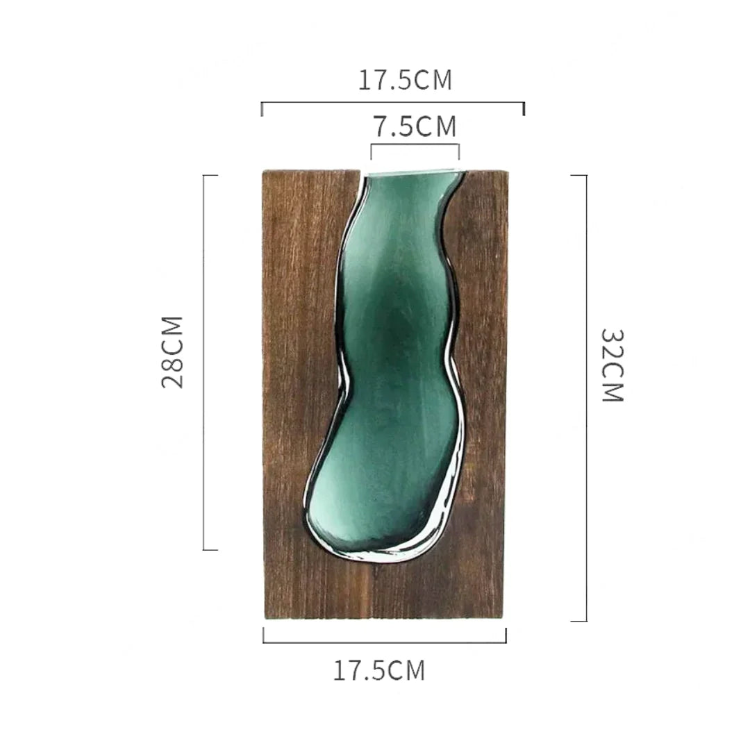 Vase | Nordic Live Edge Glass & Wood