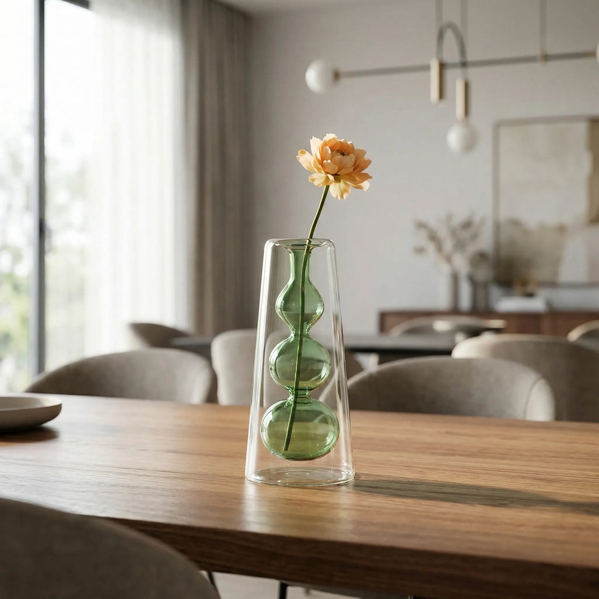 Vase | Sculptural Double-Walled Colored Glass