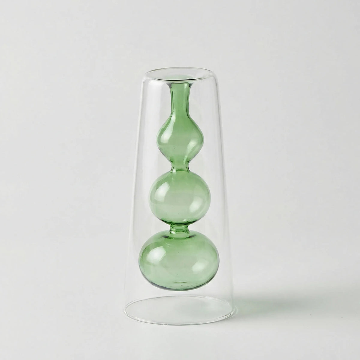 Vase | Sculptural Double-Walled Colored Glass