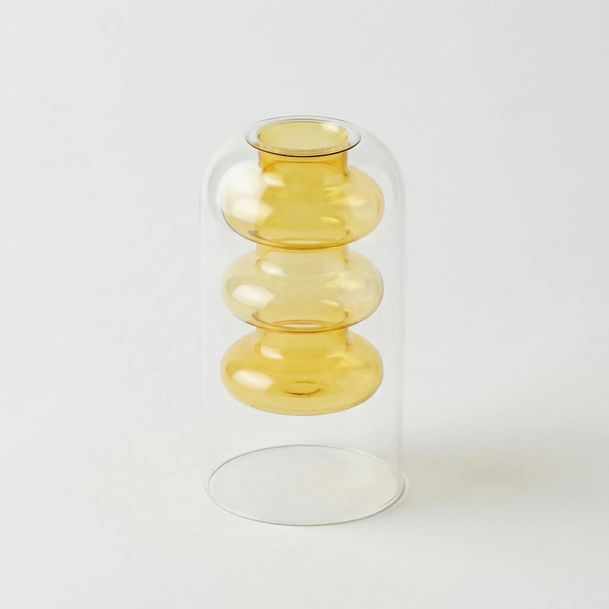 Vase | Sculptural Double-Walled Colored Glass