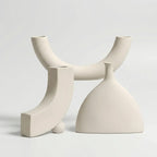 Vase Set | Sculptural Arch Shape & Matte Cream Finish | Set of 3