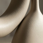 Vase Set | Sculptural Arch Shape & Matte Cream Finish | Set of 3