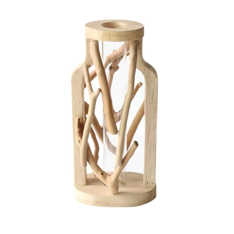 Wooden Vase | Branch-Inspired Interwoven Design | Bamboo & Wood