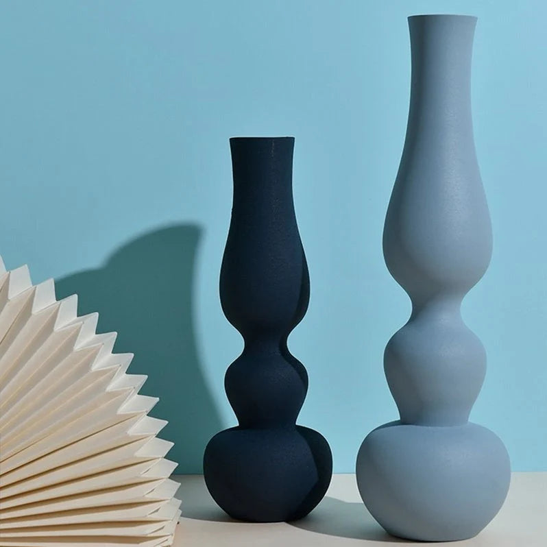 Vases | Matte Aluminum Pumpkin-Shaped & Non-Slip Base | Set of 2