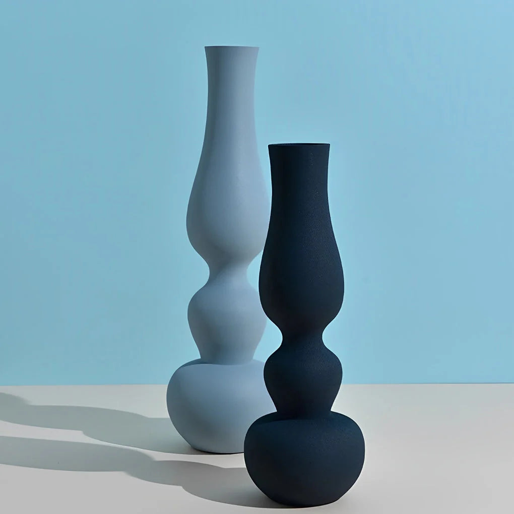 Vases | Matte Aluminum Pumpkin-Shaped & Non-Slip Base | Set of 2