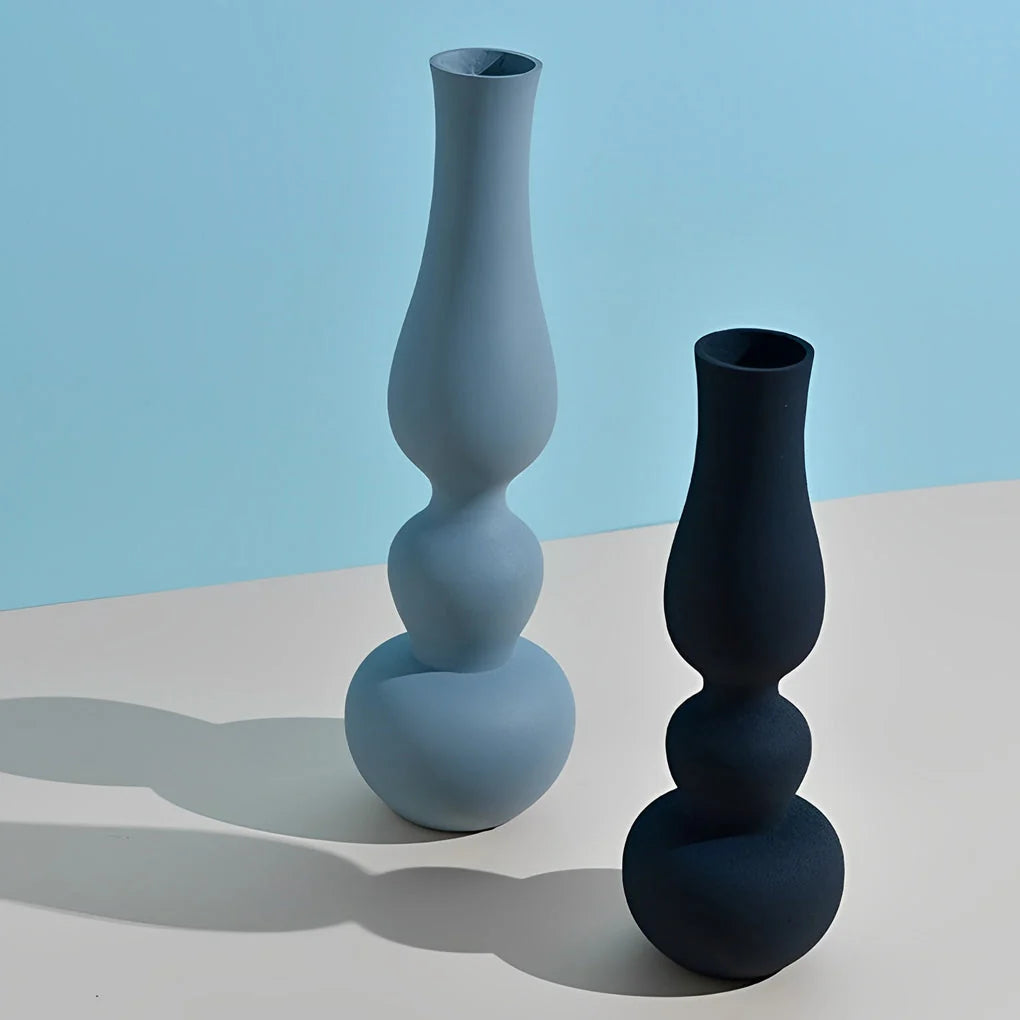 Vases | Matte Aluminum Pumpkin-Shaped & Non-Slip Base | Set of 2
