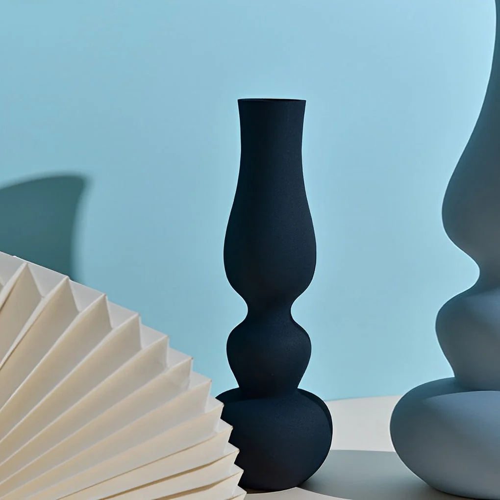 Vases | Matte Aluminum Pumpkin-Shaped & Non-Slip Base | Set of 2