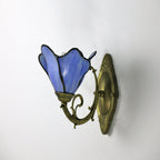 Vintage Tiffany Petal Window 1-Light Wall Lamp