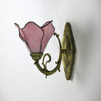 Vintage Tiffany Petal Window 1-Light Wall Lamp