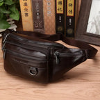 Waist Bag | Genuine Cowhide Leather & Multi-Pocket | Adjustable Strap Up To 130 cm