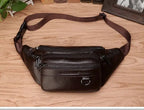 Waist Bag | Genuine Cowhide Leather & Multi-Pocket | Adjustable Strap Up To 130 cm