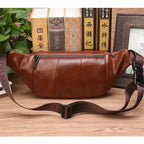 Waist Bag | Genuine Cowhide Leather & Multi-Pocket | Adjustable Strap Up To 130 cm