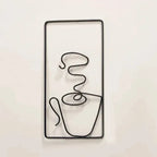 Wall Art | Stylized Coffee Cup Motif | Flat Metal Panel