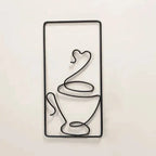 Wall Art | Stylized Coffee Cup Motif | Flat Metal Panel