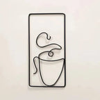 Wall Art | Stylized Coffee Cup Motif | Flat Metal Panel