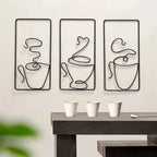 Wall Art | Stylized Coffee Cup Motif | Flat Metal Panel