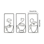 Wall Art | Stylized Coffee Cup Motif | Flat Metal Panel